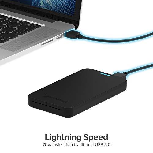 SABRENT SABRENT 2.5 Inch SATA to USB 3.0 Tool Free External Hard Drive Enclosure [Optimized for SSD, Support UASP SATA III] Black (EC UASP)