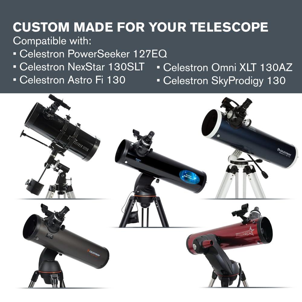 Celestron Celestron EclipSmart Safe Solar Eclipse Telescope Filter Meets ISO 12312-2:2015(E) Standards Works with Existing 127 and 130 Telescopes Observe Solar Eclipses and Sunspots Safe, Snug Fit