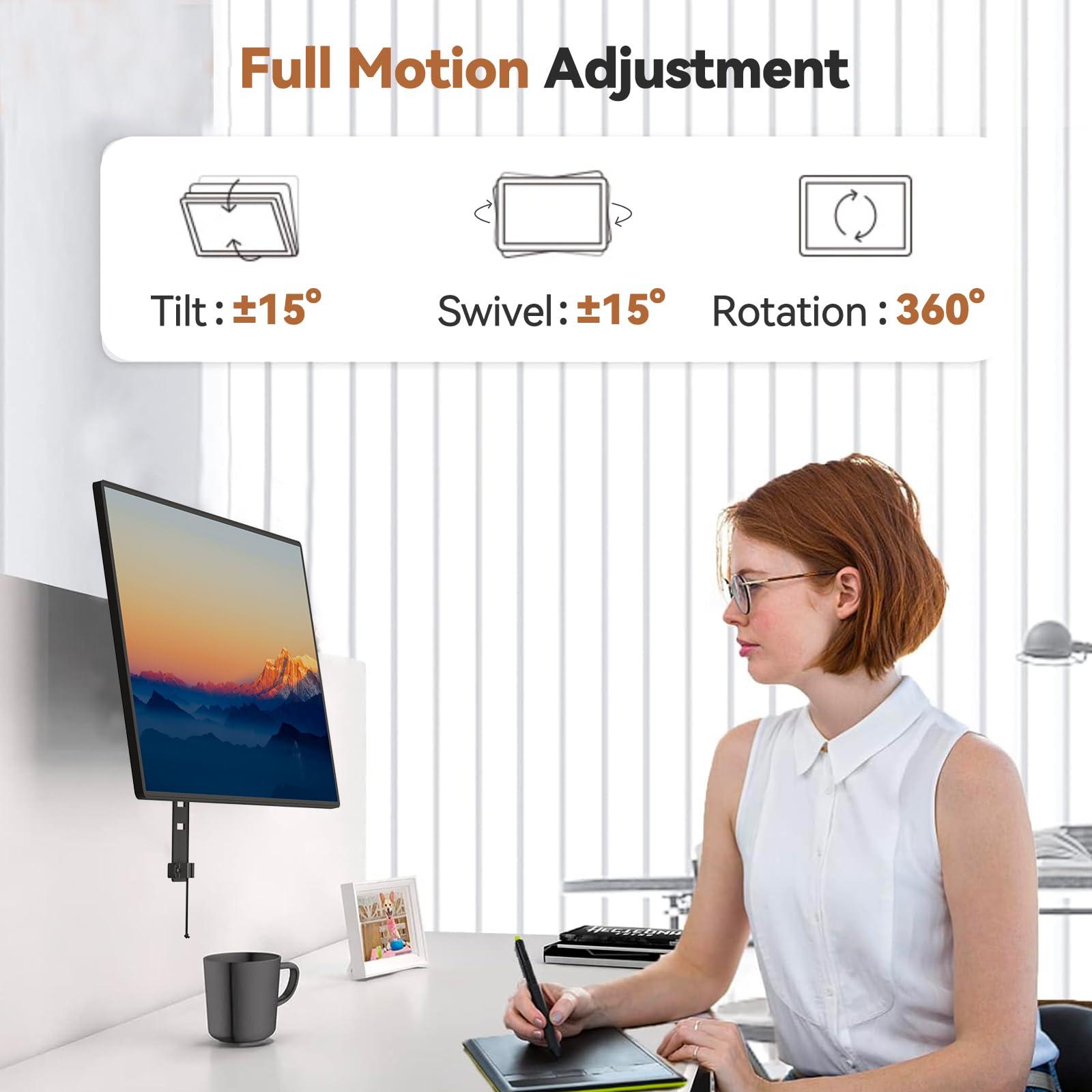 JOY worker JOY Worker Cubicle Monitor Mount - Height Adjustable Hanging Mount, 13"-34" Cubicle Monitor Hanger, VESA 75*75/100*100mm, Clamp Hook Top Holds Up to 17.6 lbs, Black