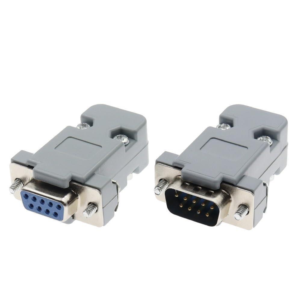 SAYOBO 1PCS RS232 Serial Port Connector DB9 Female Socket Connector 9 Pin Copper RS232 COM Adapter With Case(Male)