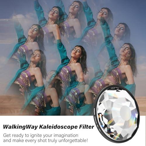 Walking Way Walking Way Kaleidoscope Prism Lens Filter, Special Effect Filters with Multiple Refracting Subjects, Prism Crystal Glass for SLR, Creative Photography (72mm)
