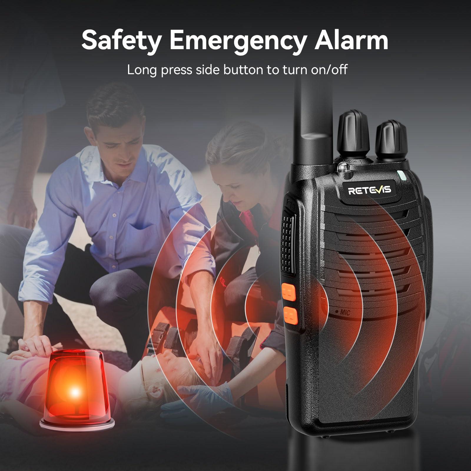 Retevis Case of 6,Retevis H-777 Walkie Talkies for Adults Long Range, Rechargeable Two-Way Radios,with 6-Way Multi Unit Charger,Flashlight Handheld Business 2 Way Radios