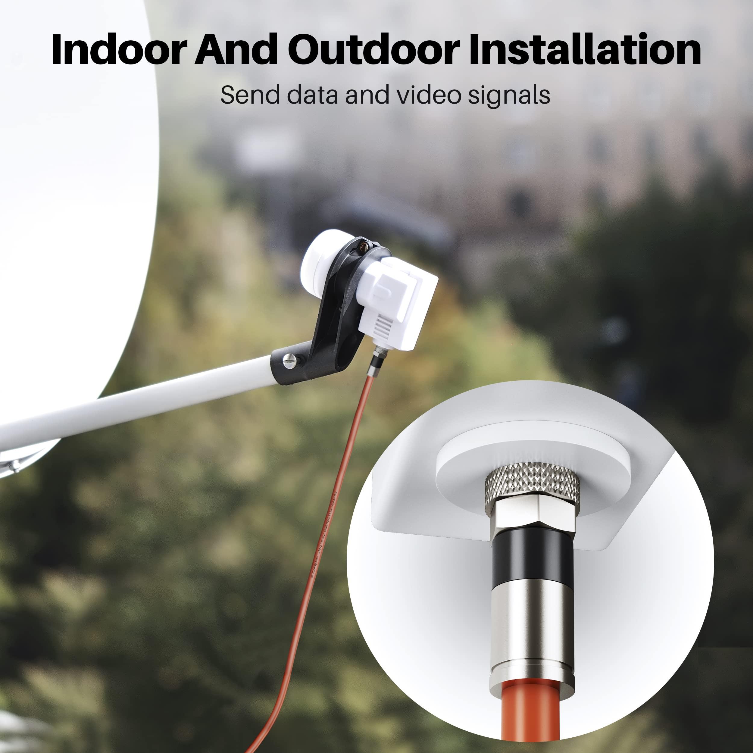 GEARit GEARit Coaxial Cable for Direct Burial (75ft) RG6 70 Ohm RF Rubber Boot Waterproof Underground in-Wall with Rubber Boot, High-Speed Internet, Broadband, Digital TV Aerial, Satellite Cable 75 Feet