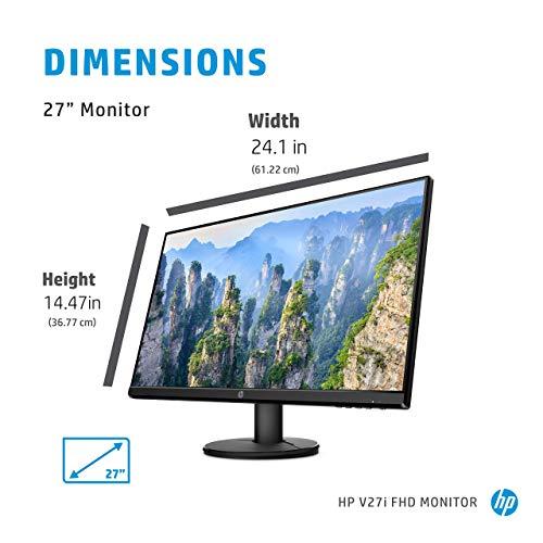 HP HP V27i FHD Monitor | 27-inch Diagonal Full HD Computer Monitor with IPS Panel and 3-Sided Micro Edge Design | Low Blue Light Screen with HDMI and VGA Ports | (9SV92AA#ABA) Black