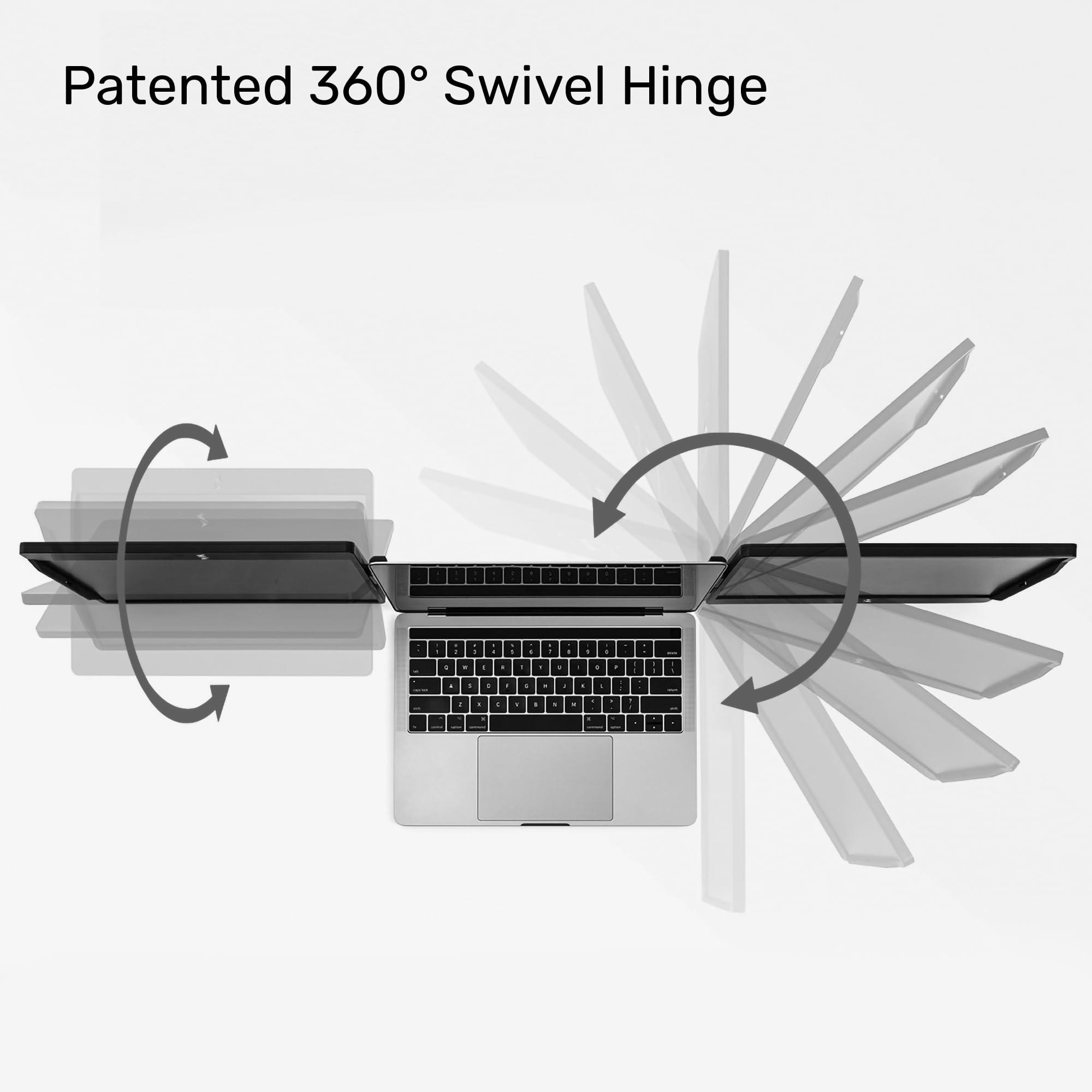 SideTrak SideTrak Swivel 12.5\" Portable Monitor for Laptop, Patented Swivel Hinge, Triple Screen Laptop Setup | FHD Dual Screen w/Kickstand, USB-C & HDMI, Mac, PC, Chrome Compatible (Triple Monitor)