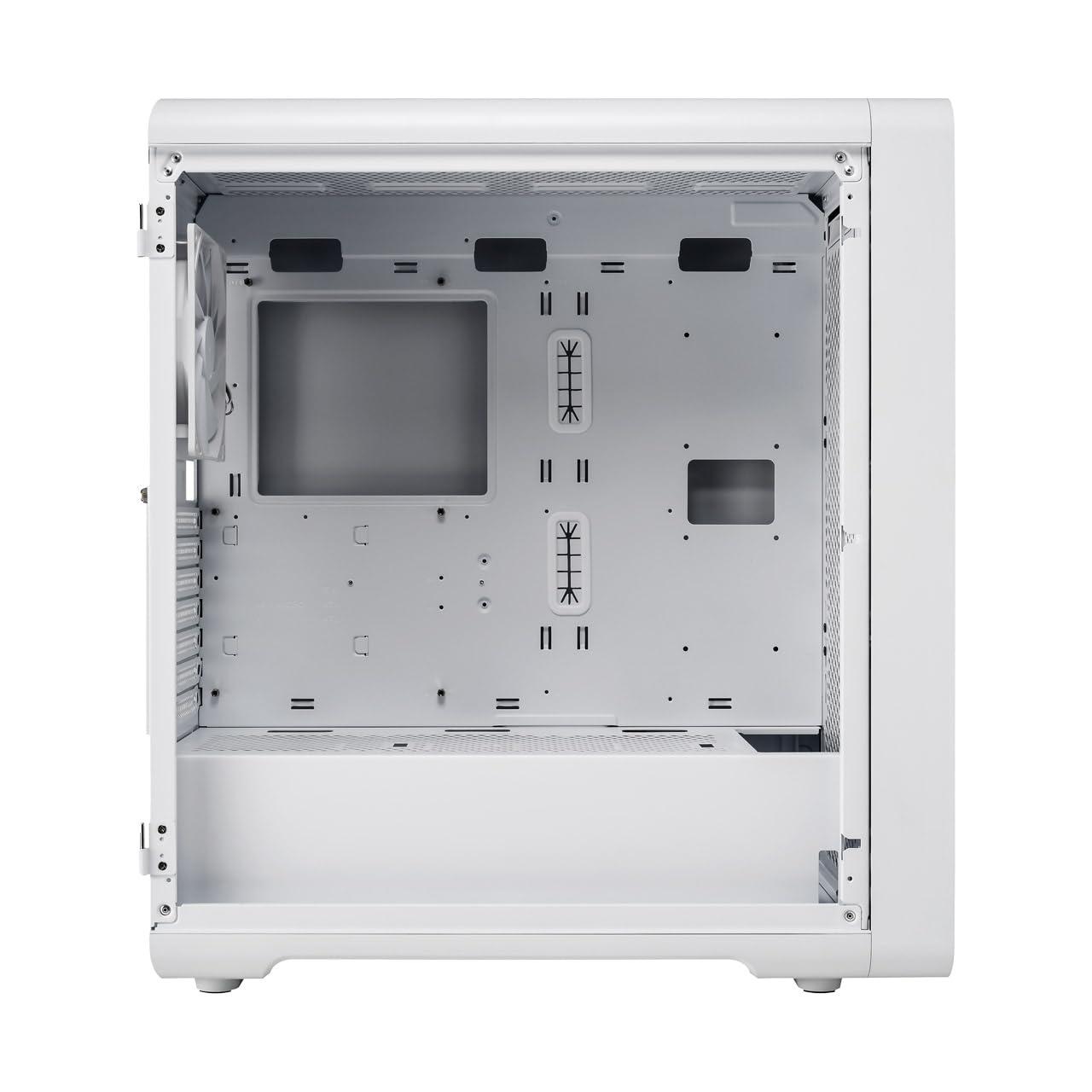 FSP FSP CUT593 Series Full Tower Computer Case Dual Tempered Glass Side Panel 140MM ARGB Fan X4 (CUT593P, White)