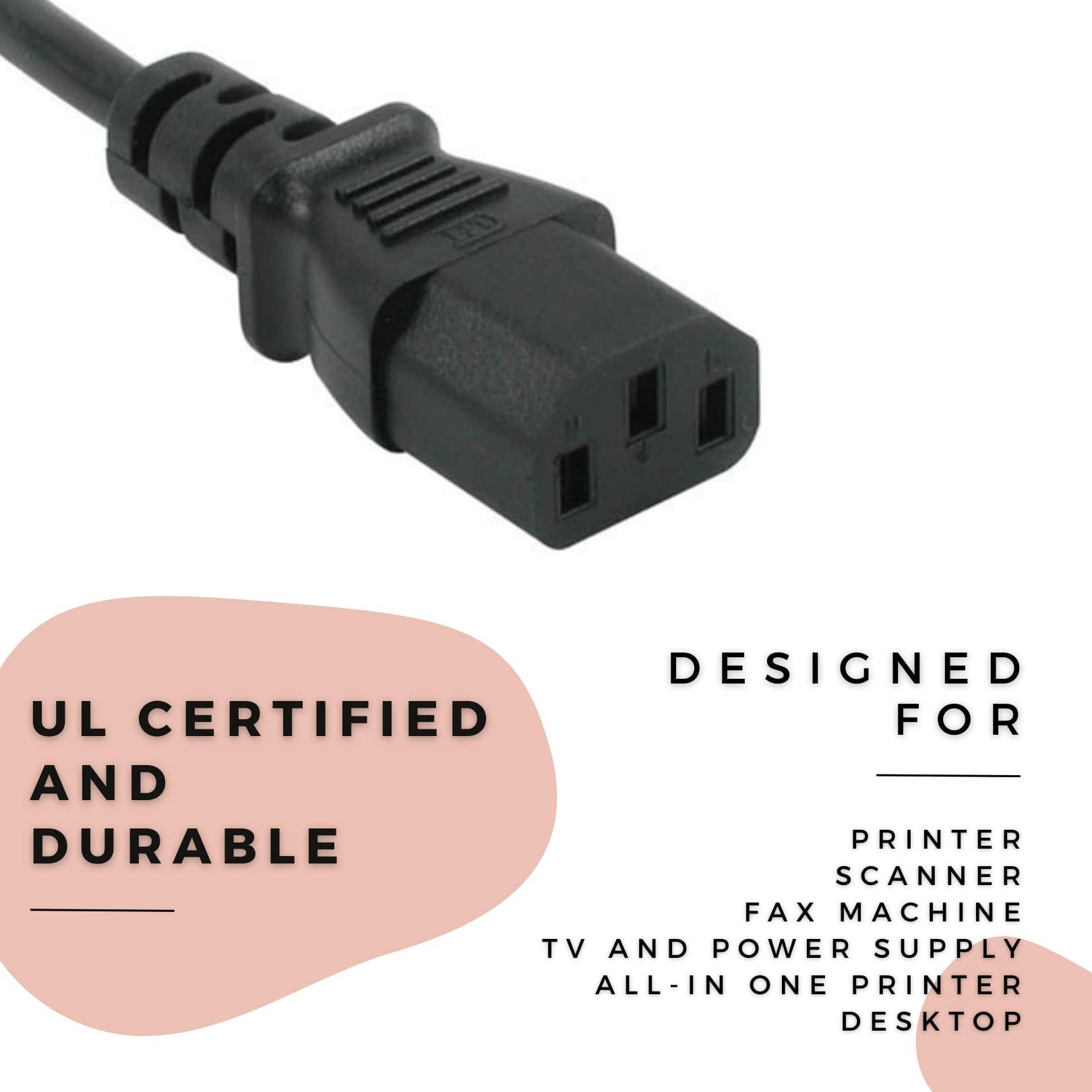 DIGITMON UL Listed 10 FEET Power Cord Replacement for Dynex TV DX-L32-10A DX-LCD26-09 DX-L42-10A DX-32L150A11 DX-22LD150A11 DX-46L150A11 DX-46L262A12 DX-32L151A11 3 Prong AC TV Power Cord Cable