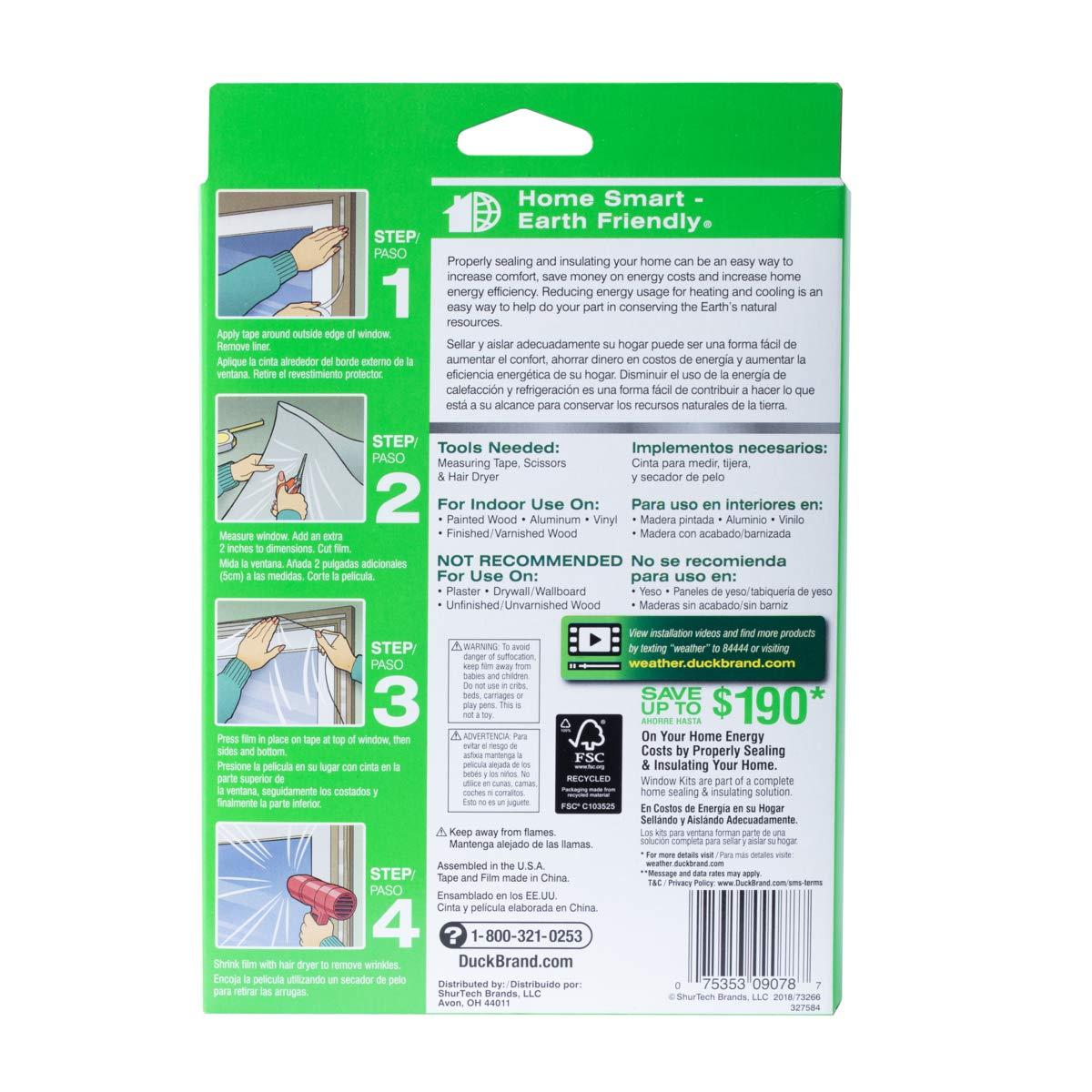 Duck Duck Brand Indoor 10-Window Shrink Film Insulator Kit, 62-Inch x 420-Inch, 286216