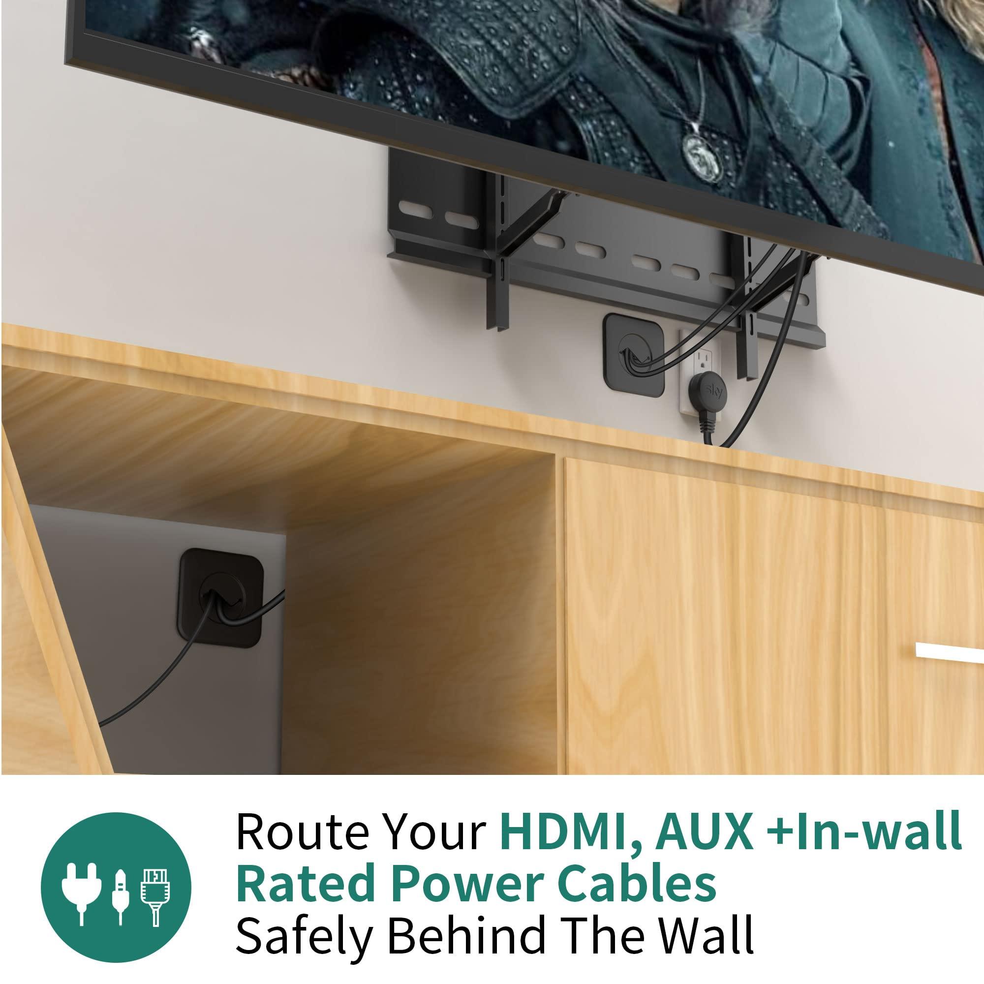 HomeMount HomeMount Wall Mount TV Wire Hider Kit - Cable Management Kit Hides TV Wires Behind The Wall (Black)