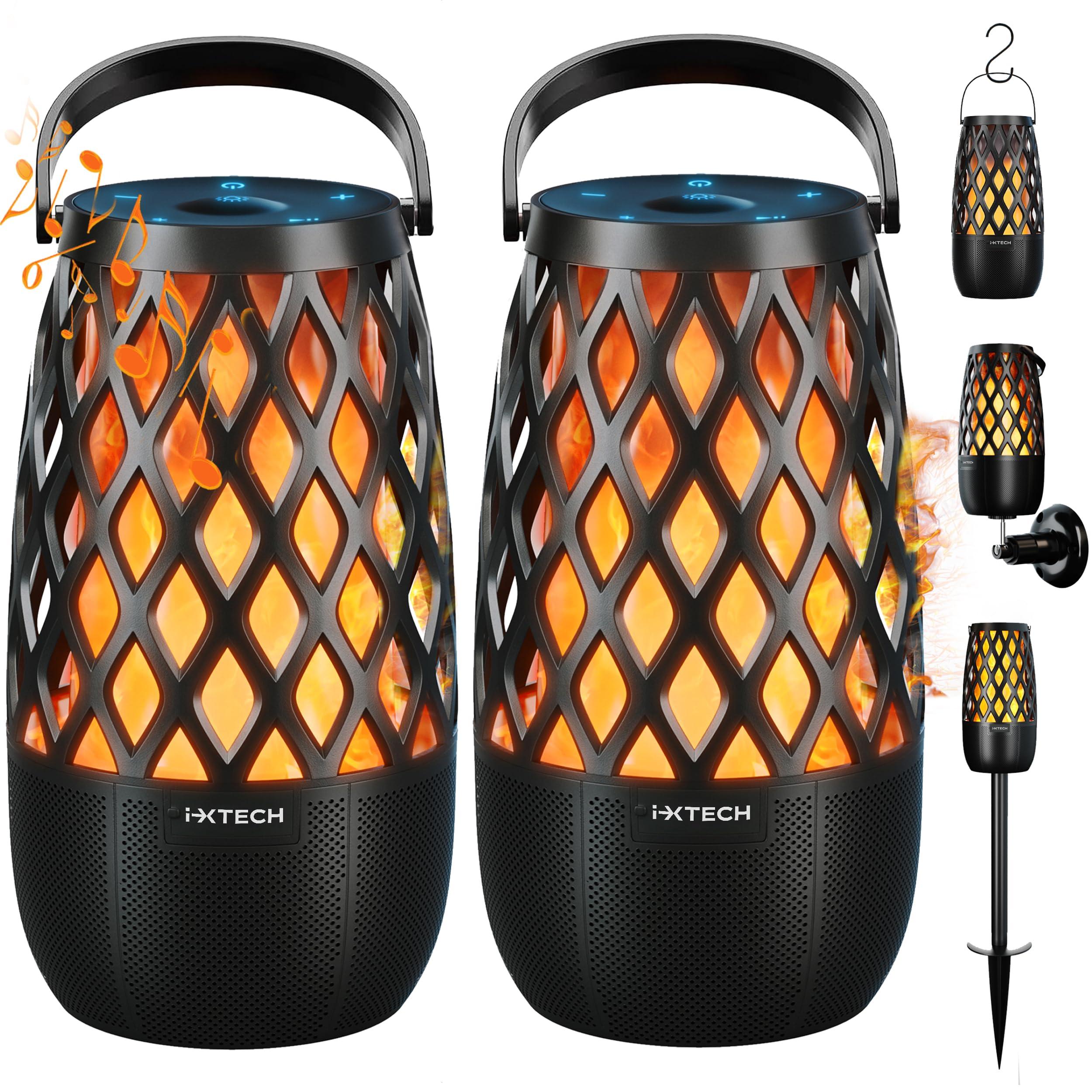 IXTECH IXTECH Outdoor Bluetooth Speakers, Waterproof Portable Bluetooth Speaker Wireless with Lights, Outdoor Gifts for Dads Mom, Multi-Sync Wireless Connection, Lantern Speakers Mountable, 2 Pack