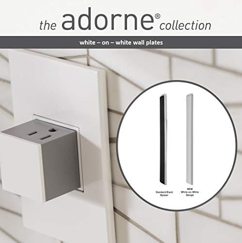adorne Legrand adorne Gloss White-on-White, 1-Gang + Wall Plate, AWP1G3WHW4