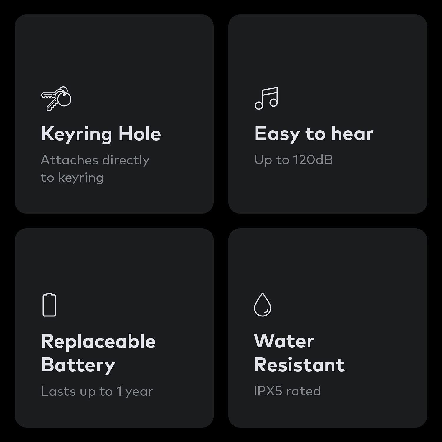 Chipolo Chipolo ONE Spot - 4 Pack - Finder, Bluetooth Tracker - Works with The Apple Find My app (only for iOS) (Almost Black)