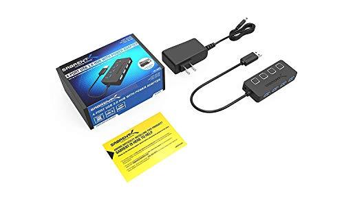 SABRENT SABRENT 4 Port USB 3.0 Hub with Individual LED Lit Power Switches, Includes 5V/2.5A Power Adapter (HB UMP3)
