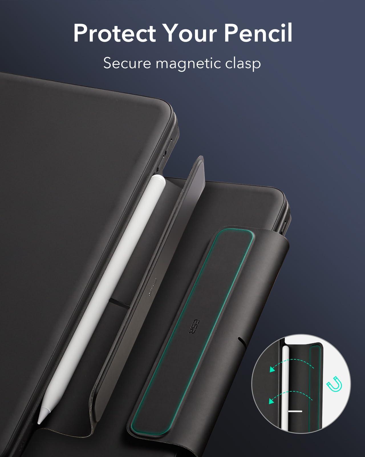 ESR ESR iPad Air 11 Inch Case with Keyboard (M3/M2, 2025/2024) & iPad Pro 11/Air 5th/4th Gen Keyboard, Easy-Set Magnetic Stand, Portrait/Raised Modes, with Removable Protective Case, Black