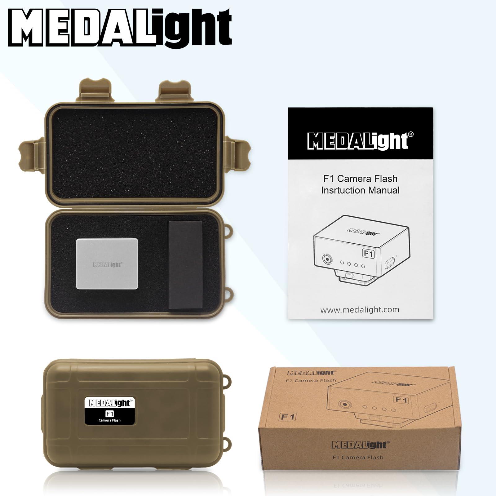MEDALight MEDALight F1 Mini Camera Flash Camera Flash Speedlite for Ricoh (GR3/GR3X,etc.) Fuji/Sony/Nikon/Canon,Digital Film Cameras,Portable Mini hot Shoe Flashlight for DSLR Cameras.(Silver)