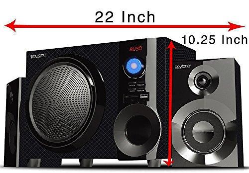 Boytone Boytone BT-210FD, Ultra Wireless Bluetooth Main unit, Powerful Sound with Powerful Bass System 30 watt, Excellent Quality Clear Sound & FM radio, with Remote Control Aux Port, SB/SD/ for Smartphone\'s , Tablets , Desktop Computers , Laptops ,Black Co
