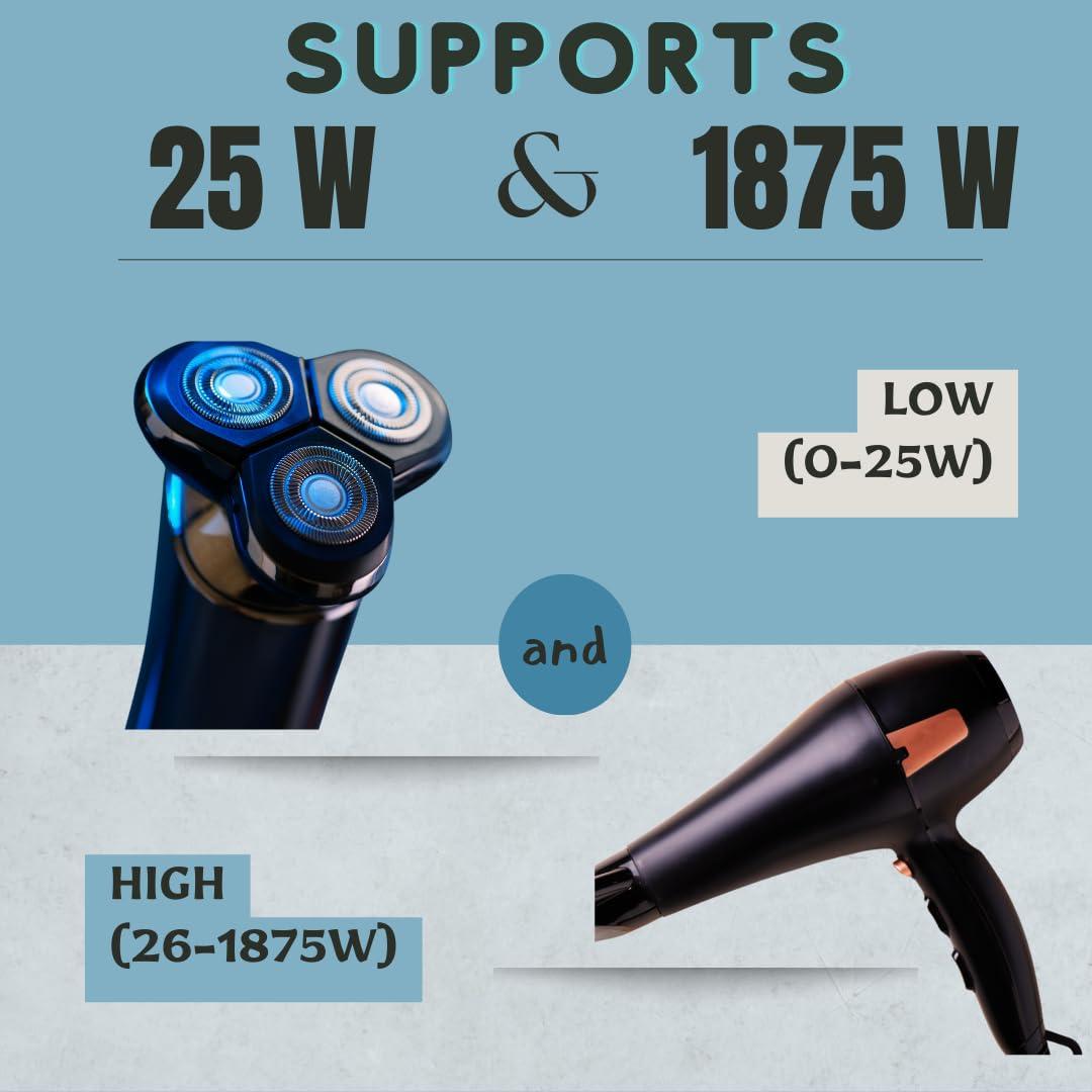 Mobimann Dual Wattage International Travel Voltage Converter Step Down 220V to 110V Voltage Power Converter for Curling Irons, Steam Iron Hair Dryer from US to Europe Australia UK Malta over 150 Countries