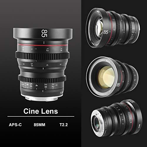 Meike MEKE 85mm T2.2 Mini Fixed Prime Manual Focus Wide-Angle Cinema Lens for M43 Micro Four Thirds MFT Mount Cameras BMPCC 4K Z CAM E1 E2 E2C