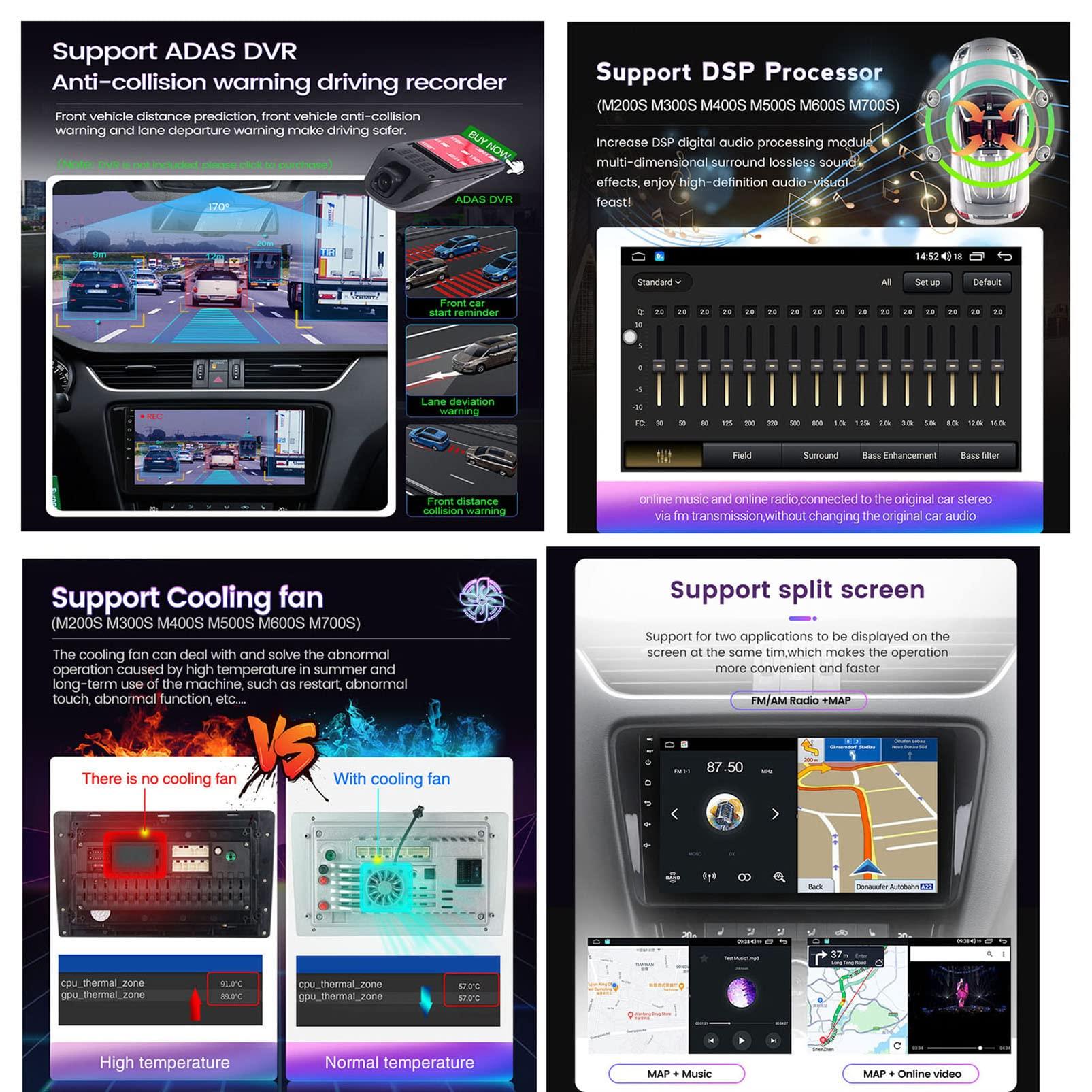 PLOKM Double Din Car Stereo 9 Inch Head Unit for Ford Focus Android 11 Car Radio DVD Player Auto GPS Radio Multimedia Player Support WiFi Bluetooth FM USB DSP RDS Carplay DAB+