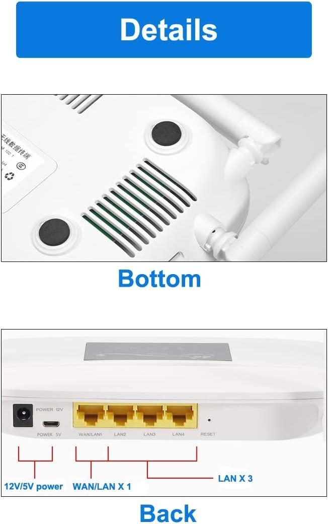 HOSAYA HOSAYA LC111 4G SIM Card Modem LTE CPE 32 WiFi Users RJ45 X 4 Dual Power Ports 12V/5V Portable WiFi Hotspot 4 Big Antennas Wireless Router Multiple Languages lm