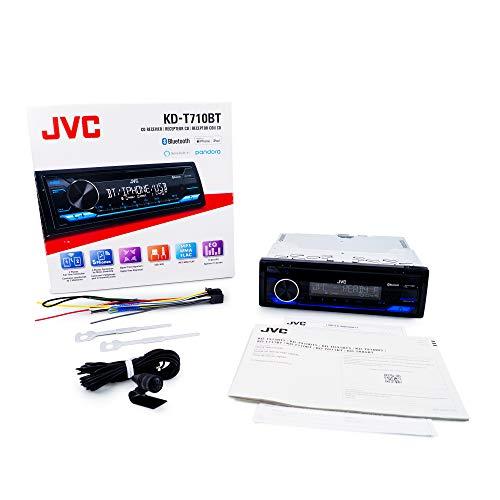 JVC JVC KD-T710BT - CD Car Stereo, Single Din, Bluetooth Audio and Hands Free Calling w External Microphone, CD, MP3, USB, AUX Input AM/FM Radio, High Power Amp, Amazon Alexa Voice Control