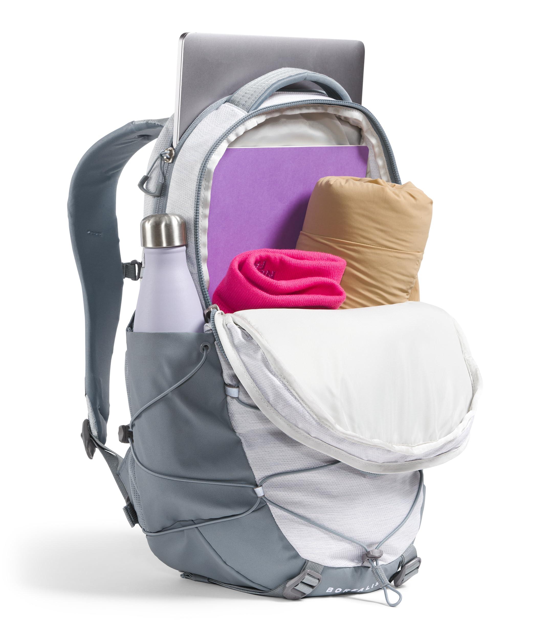 THE NORTH FACE THE NORTH FACE Women's Borealis Commuter Laptop Backpack | Everyday Travel Bag with 16" Laptop Sleeve, Women-Specific Fit, Reflective Details, TNF White Metallic Mlange/Mid Grey-NPF, One Size