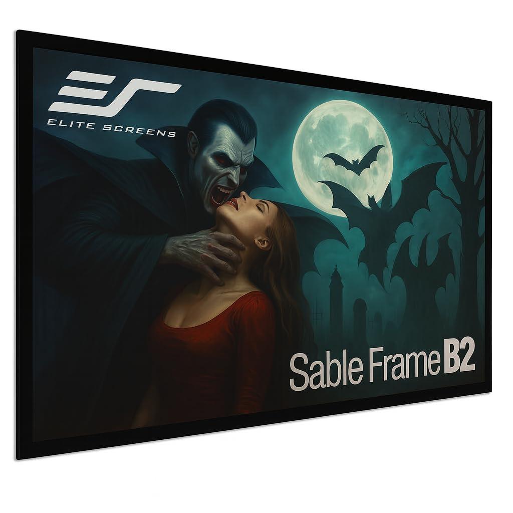 Elite Screens Elite Screens Sable Frame B2 Series 120-Inch Fixed Frame Projector Screen, 16:9 Ultra HD 4K/8K & Active 3D Ready, ISF Certified CineWhite UHD-B Material, Home Theater UST Projection Screens, SB120WH2