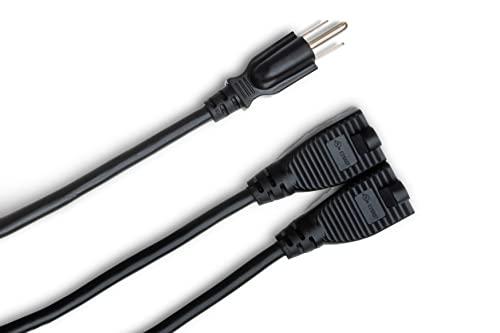 HOSA Hosa YAC-407 Dual NEMA 5-15R to NEMA 5-15P Power Extension Y Cable, 1.5 Feet