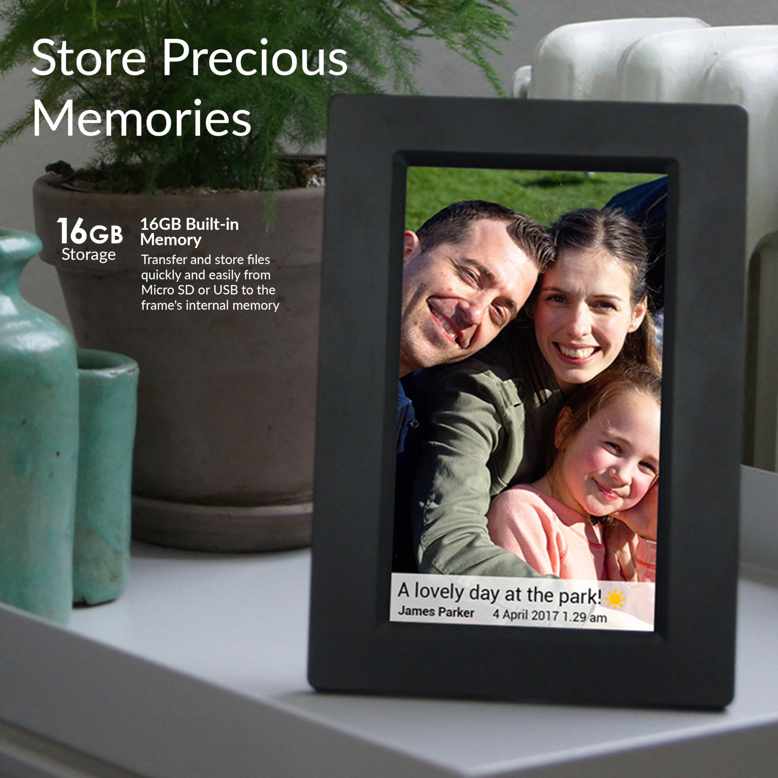 Supersonic Supersonic SC-7107W 7-Inch Smart Photo Frame IPS Touch Screen with 8GB Memory, WiFi, App Control, Multi-Language Menus and Auto-Rotation. Display, Share, and Cherish Memories Easily.