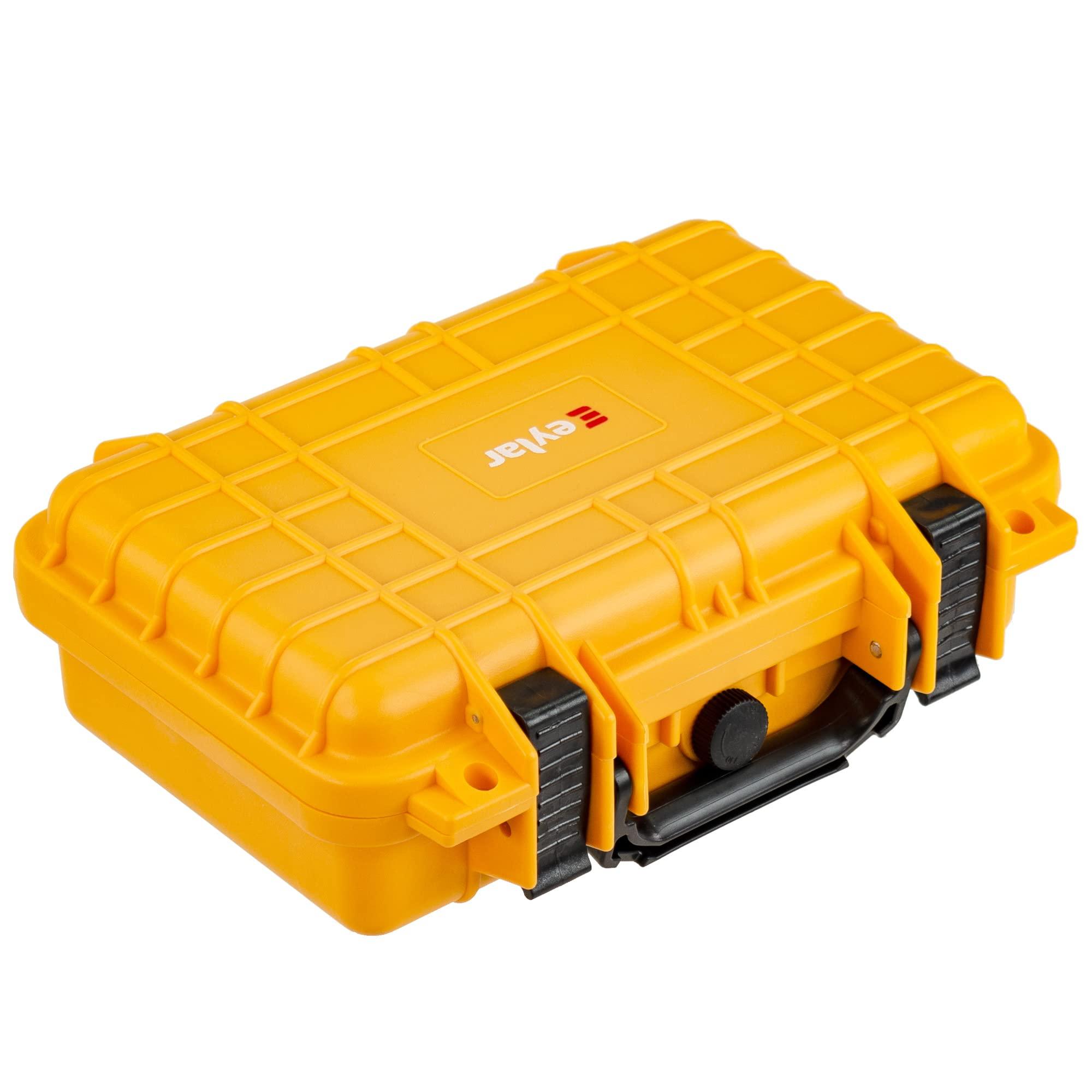 Eylar Eylar Protective Gear and Camera Hard Case Waterproof Dry Box with Foam 11.6 Inch 8.3 Inch 3.8 Inch (Yellow)