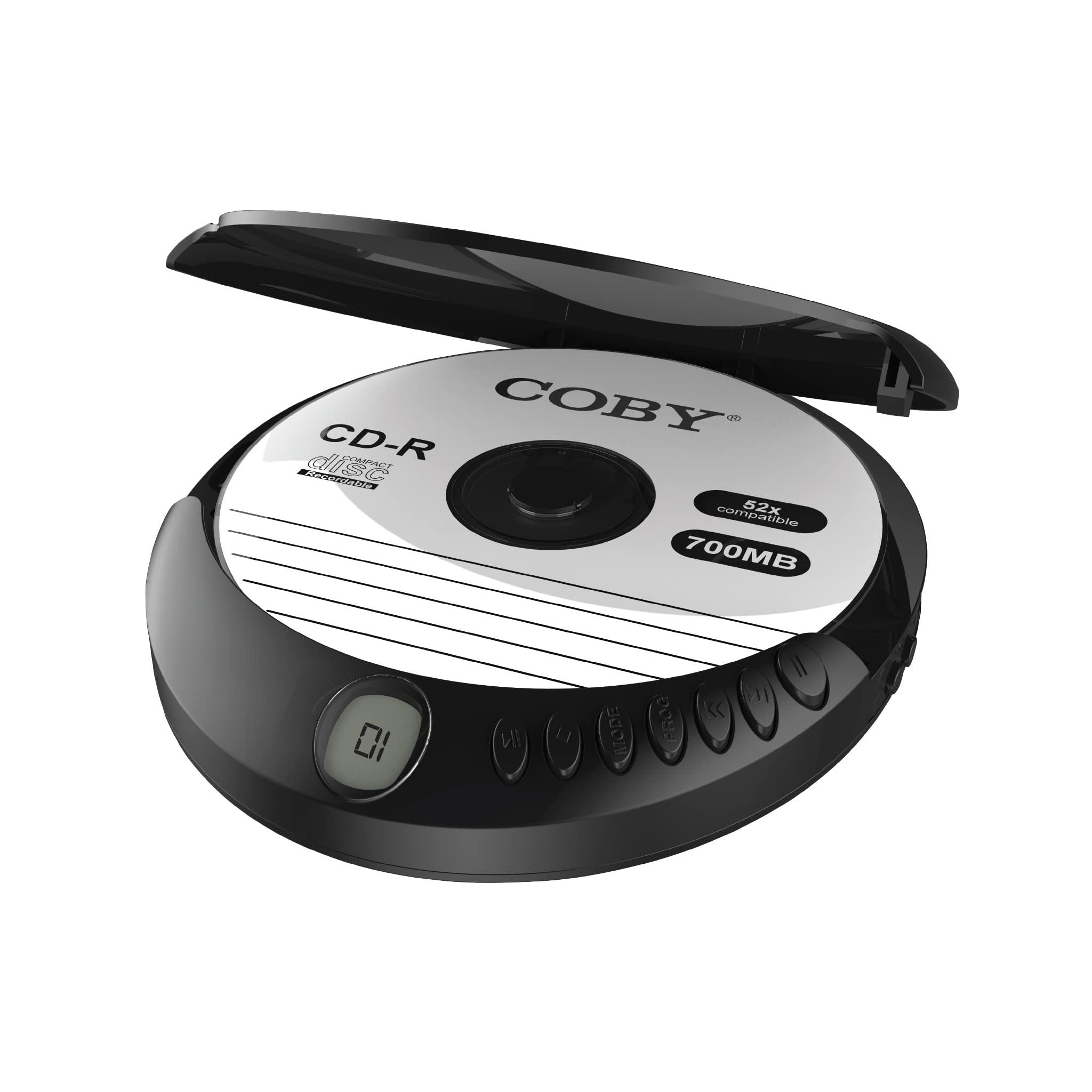 Coby Coby CD Player Portable CD Player with Headphones, 60-Sec Anti-Skip Discman Compact Disc Portable CD Player for Car, Foldable Headset for Travel or Home Use