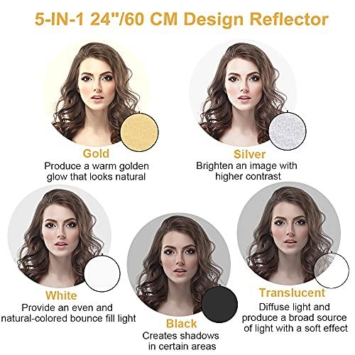 YICOE YICOE Softbox Lighting Kit with 60 cm Reflector Professional Continuous Studio Photography Equipment with 2 95W Bulbs 5500K for Filming Portrait Product Shooting Photography Video