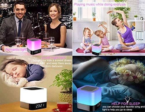 Gallstep Gallstep Night Lights Bluetooth Speaker, Alarm Clock Bluetooth Speaker Touch Sensor Bedside Lamp Dimmable Multi-Color Changing Bedside Lamp, MP3 Player, Wireless Speaker with Lights