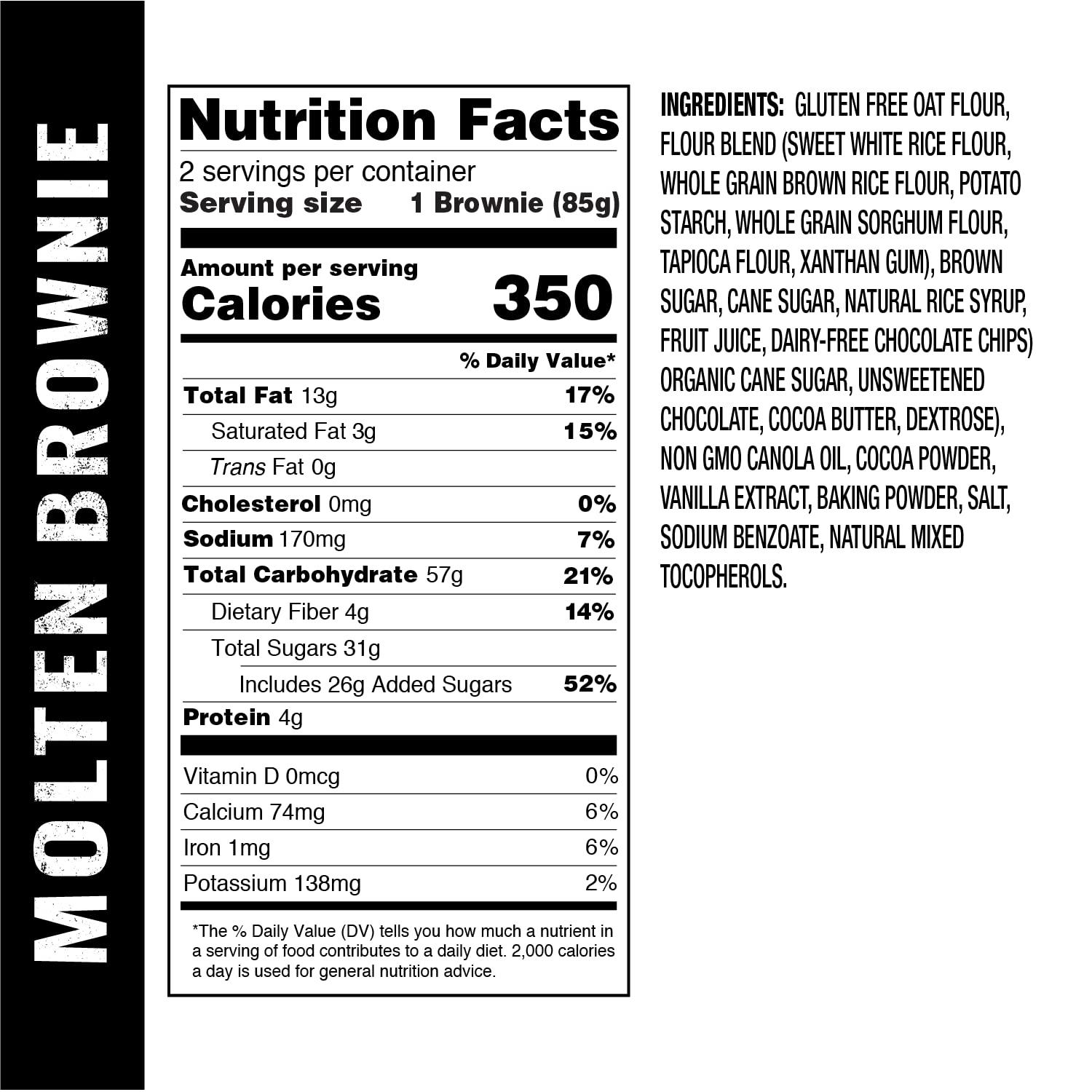 OMEALS OMEALS Molten Brownies Dessert Snack MRE Sustainable Premium Outdoor Food Extended Shelf Life- Gluten Free - Vegan -Fully Baked Perfect for Camping Enthusiasts, Travelers, Emergency Supplies-USA Made