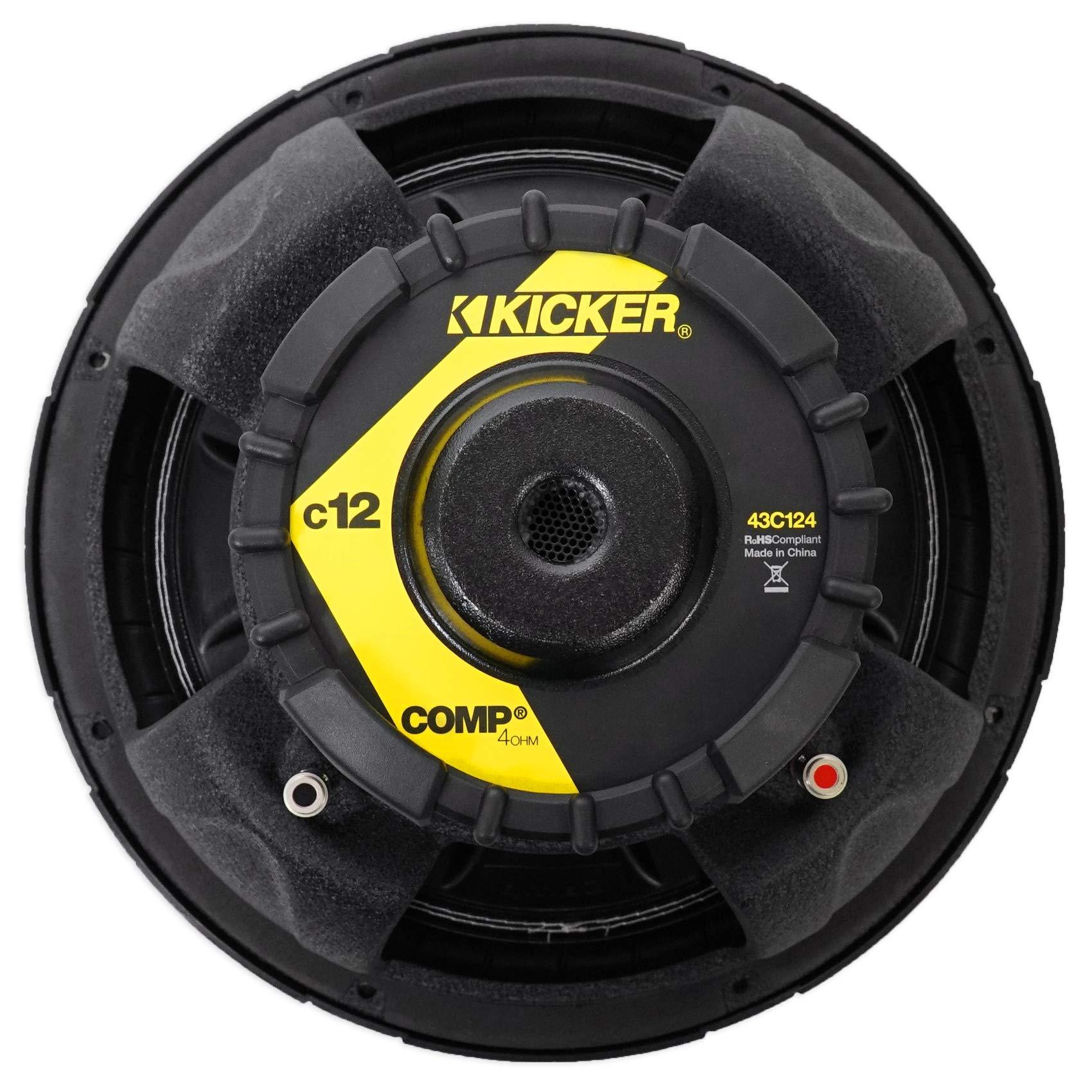 KICKER KICKER 40c124 12\" 300 Watt Single 4-Ohm SVC Car Audio Subwoofer Sub