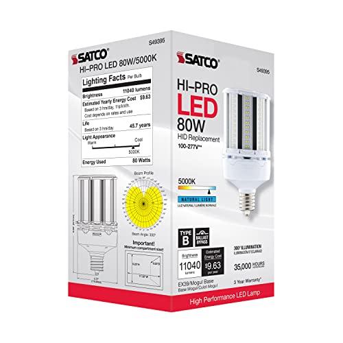 Satco Satco S49395 LED B11 Light Bulb, 80W, 11040L, 5000K, 35000 Hour Rating, Natural Light