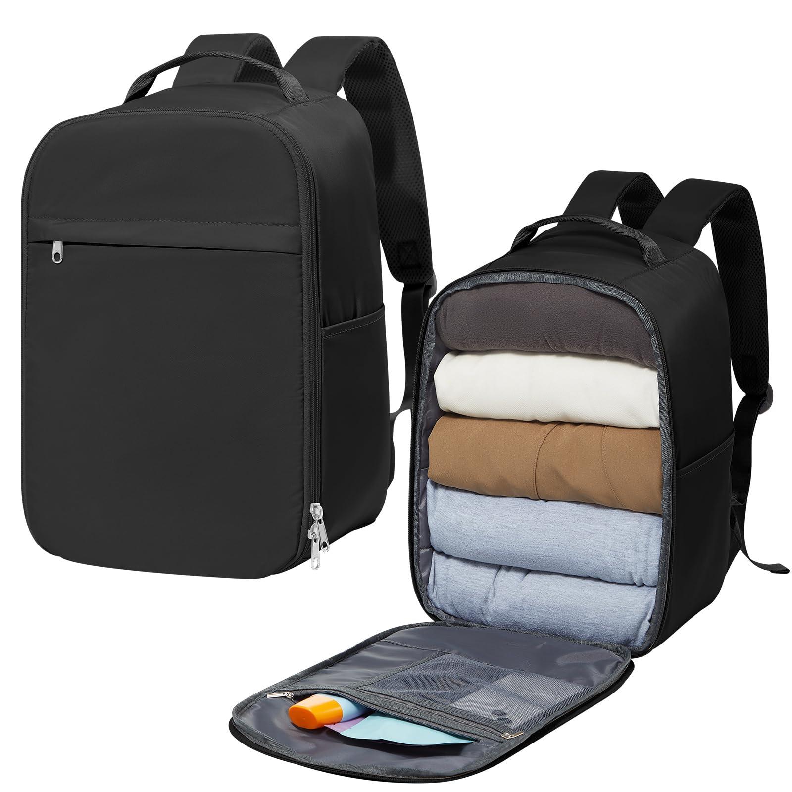 WEPLAN WEPLAN United Airlines Approved Personal Item Travel Bag, Underseat 20L Carry on Backpack, Waterproof Cabin Luggage Bag, mochila de viaje, Frontier Airlines Personal Item Bag, black