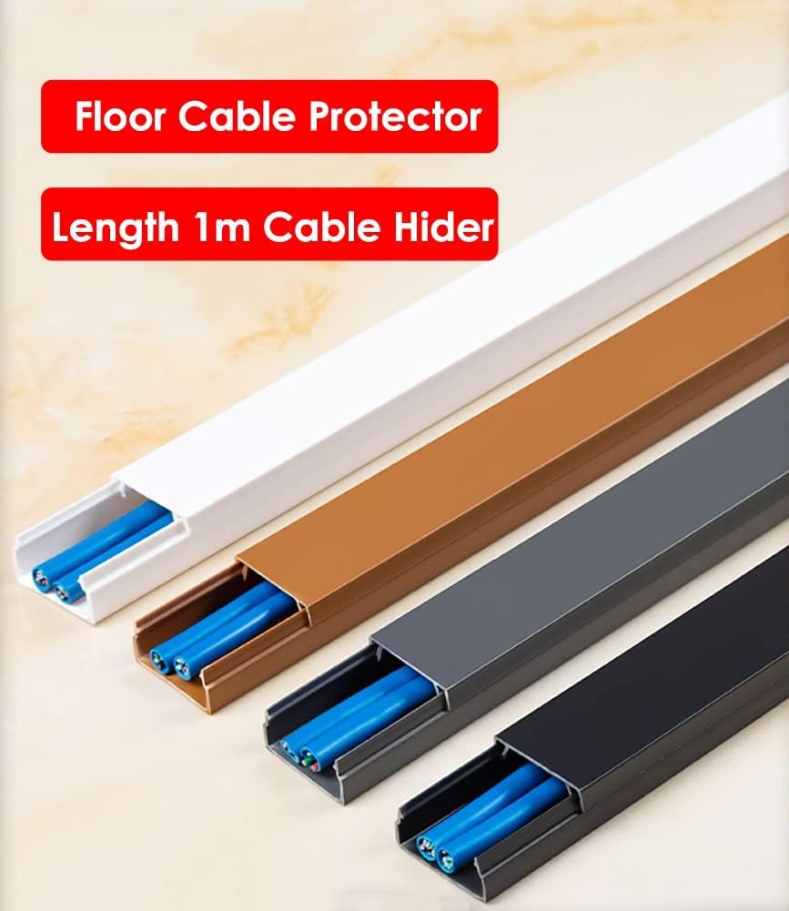 SRNSAEB SRNSAEB 3cm Wide Square Cord Cover Cable Hiders, Floor Corner Cable Management Kit, Protect Wires & Prevent Cable Trips, Easy to Install (Color : Black)