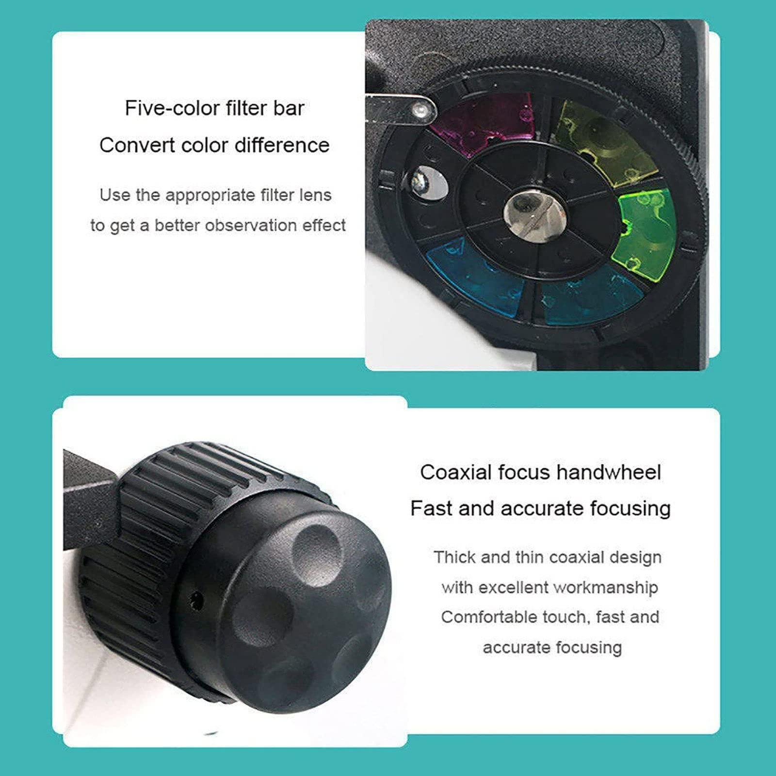 Hoiaost 6000X /10000 X /15000X / 20000X Compound Microscopes, Binocular Biological Microscope, with Mobile Phone Holder, Can Be Connected to A Computer Screen, for Amateur Scientist/Hobbyist,15000X