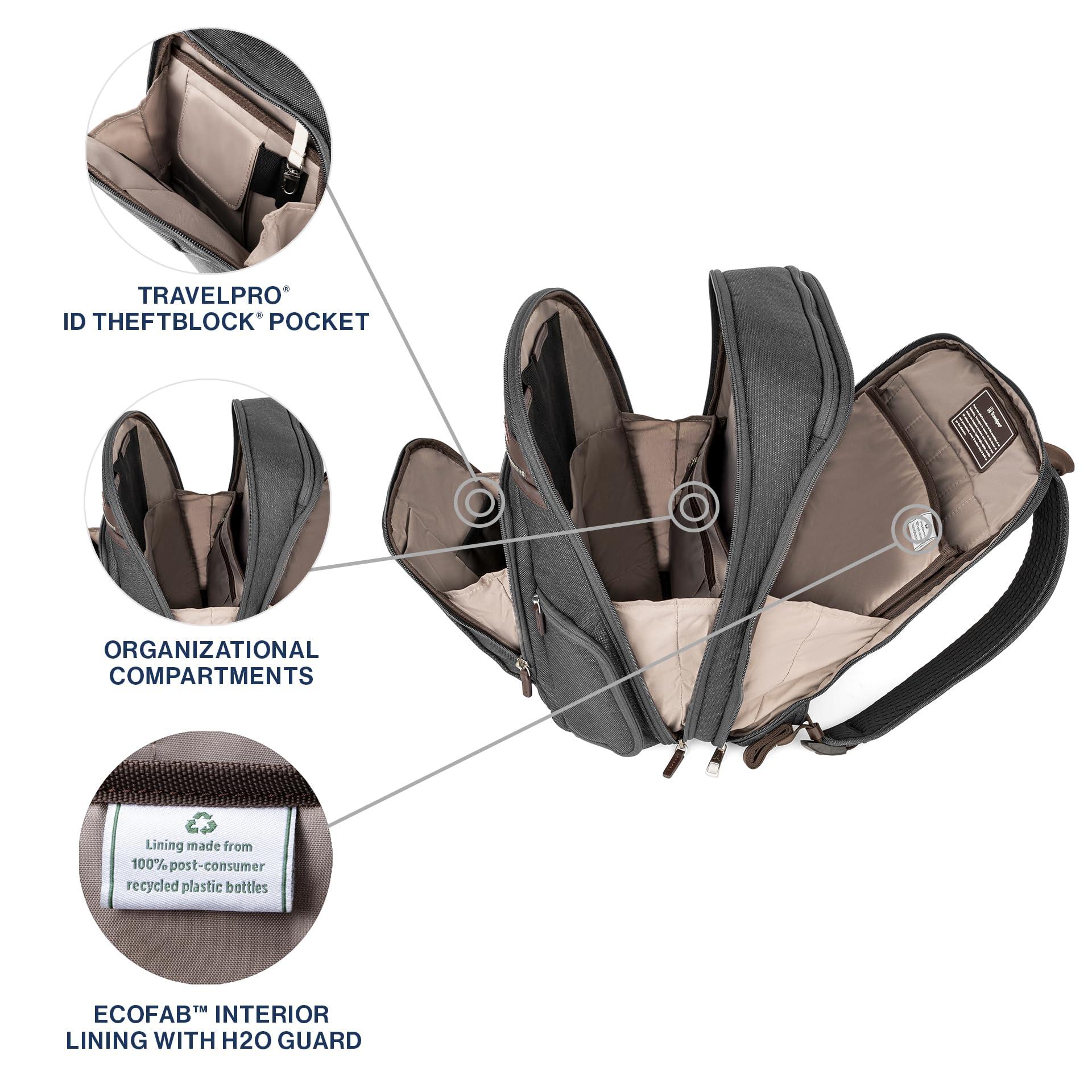 Travelpro Travelpro Platinum Elite Business Laptop Travel Backpack, Fits up to 16 Inch Laptop, Water Resistant, Men and Women, Vintage Grey