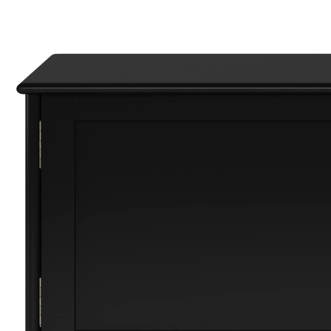 SIMPLIHOME SIMPLIHOME Draper SOLID HARDWOOD 60 Inch Wide Mid Century Modern Low TV Media Stand in Black for TVs up to 65 Inches, For the Living Room and Entertainment Center