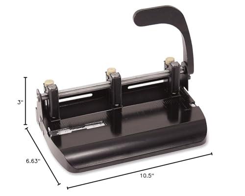 Officemate Officemate Heavy Duty Adjustable 2-3 Hole Punch with Lever Handle, 32-Sheet Capacity, Black (90078)