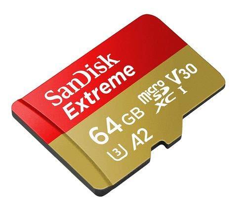 SanDisk SanDisk Extreme V30 A2 64GB MicroSD Memory Card for DJI Mavic Mini 2 Drone Class 10 4K SDXC Bundle with (1) Everything But Stromboli Micro Card Reader