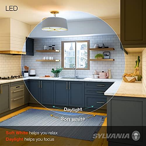 LEDVANCE SYLVANIA LED A19 Light Bulb, 100W Equivalent, Efficient 14W, 1500 Lumens, Frosted Finish, Daylight - 4 Pack (78103)