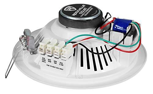 Rockville Rockville 12 CCL6T White 70V 6\" Commercial Ceiling Speakers 4 Restaurant/Office