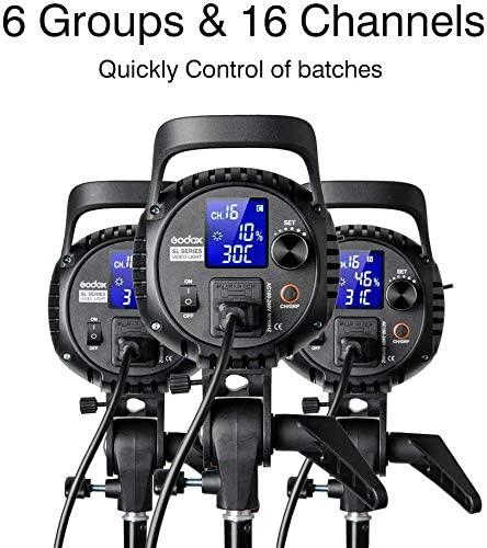 GODOX Godox SL-60W with 80CMX80CM Softbox Grid Kit,Upgrade Version 60W 5600300K Bowens Mount Led Continuous Video Light,433MHz Grouping System, for Video Recording