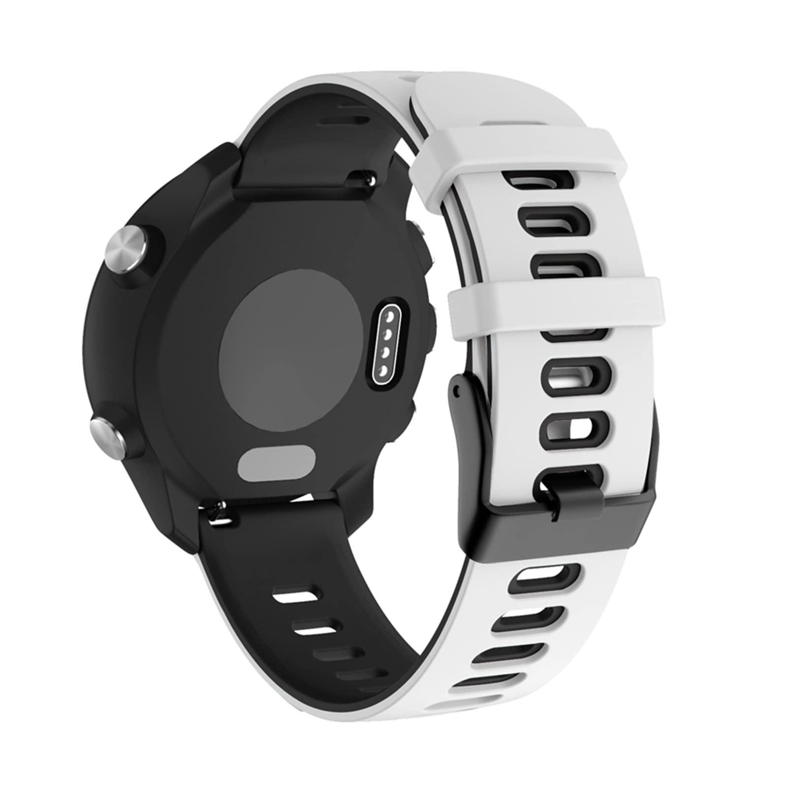 TPUOTI TPUOTI Silicone Watchband for Garmin Forerunner 245 245M 645 Watch Strap Wristband for Garmin Vivoactive 3 Watchband (Color : Black Gray, Size : Forerunner 245 245M)