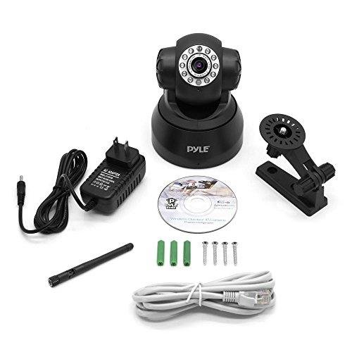 Pyle Indoor Wireless Security IP Camera - Home WiFi Remote Video Monitor w/Motion Detection and Night Vision - PTZ Pan Tilt Network Surveillance, Voice Mic Audio for Mobile, Windows & Mac - Pyle PIPCAM5