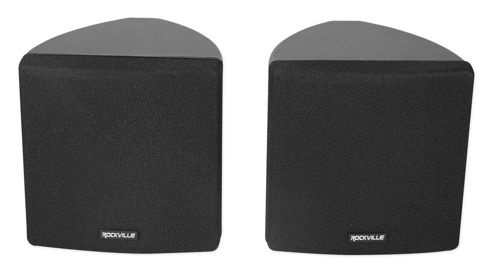 Rockville Rockville RPA40BT 4-Room Home Audio Kit Receiver+(8) Black Wall Cube Speakers