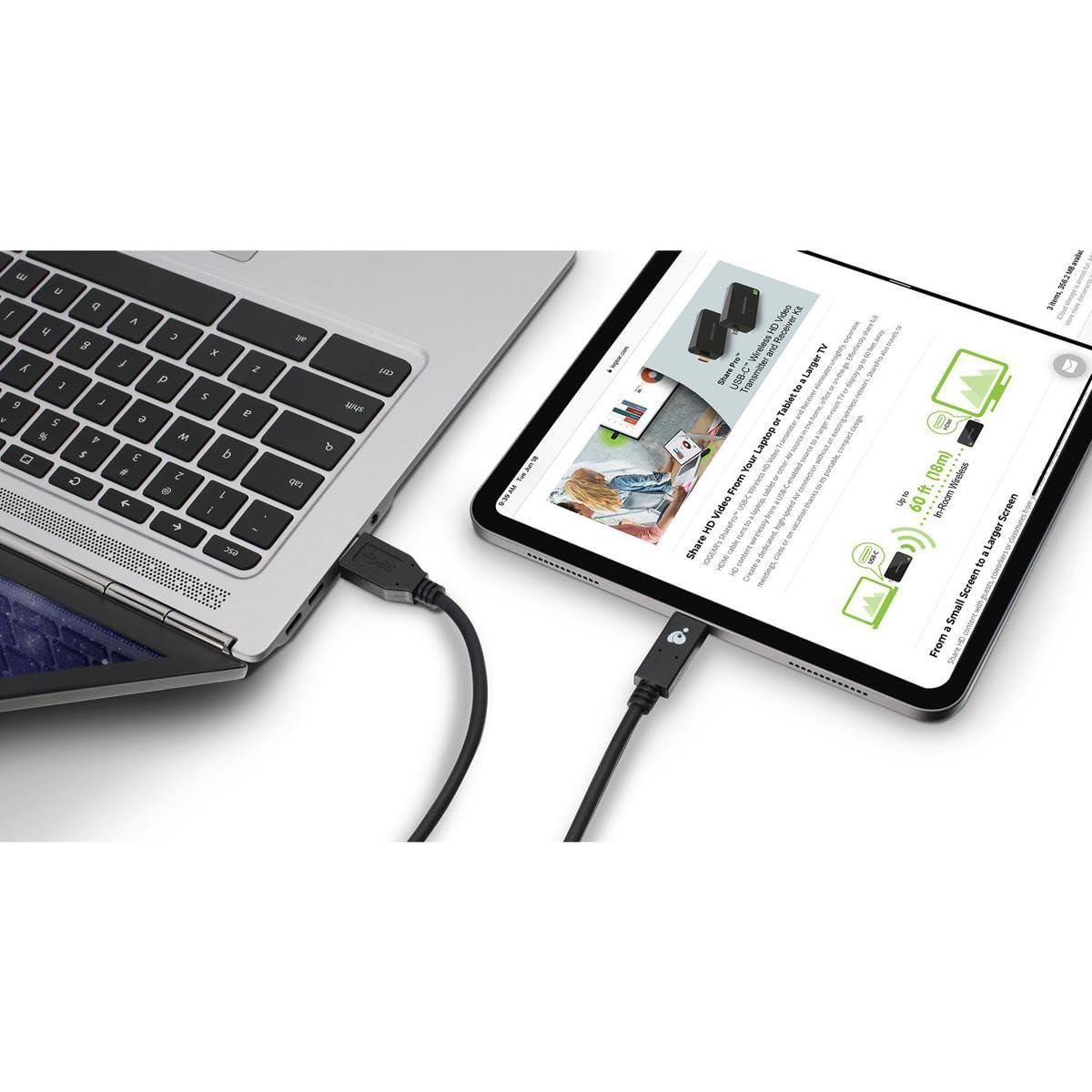 IOGEAR IOGEAR Charge & Sync Flip USB 3.1 Gen 2 A to C Cable 10 Gbps (USB-If) G2LU3CAM01